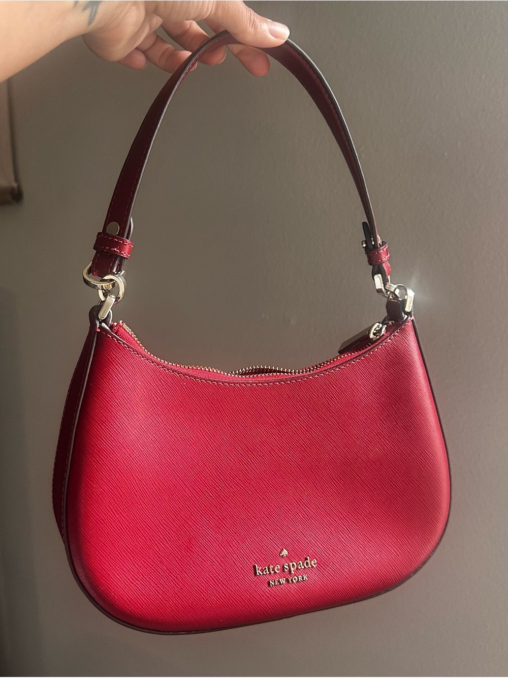 Kate Spade Red Leather Staci Shoulder/Crossbody Bag K6043